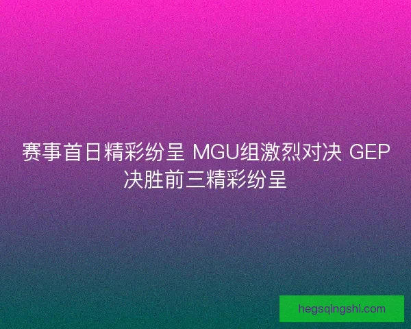 赛事首日精彩纷呈 MGU组激烈对决 GEP决胜前三精彩纷呈